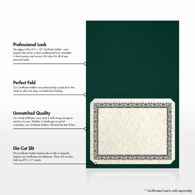 Deep Pine Linen 9 1/2 x 12 Certificate Holders