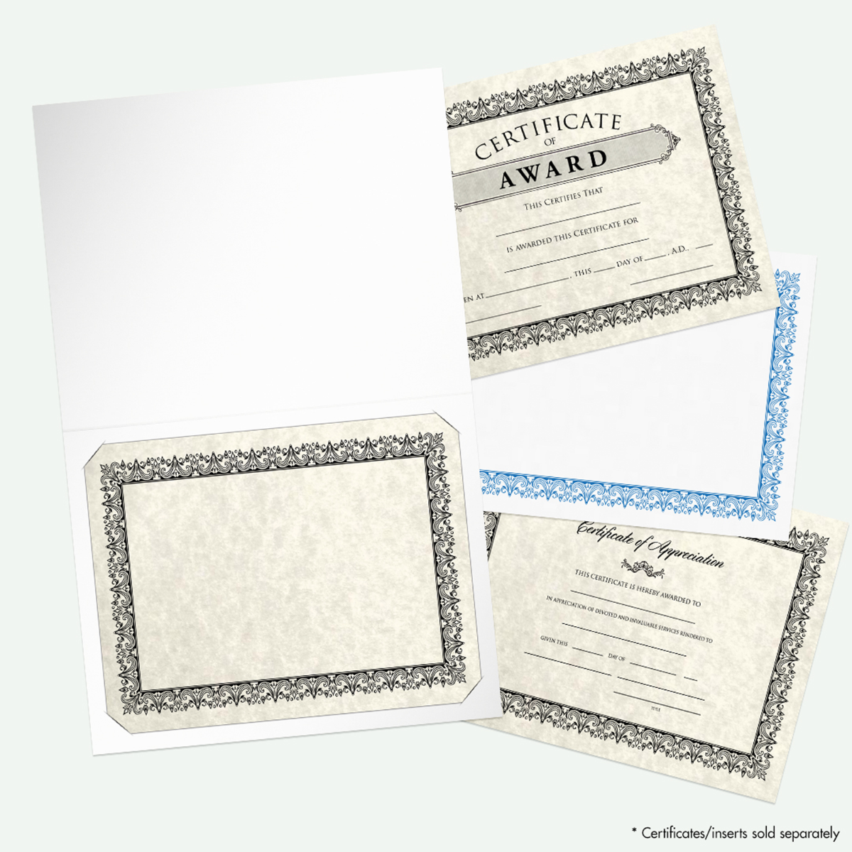 White Semi-Gloss 9 1/2 x 12 Certificate Holders