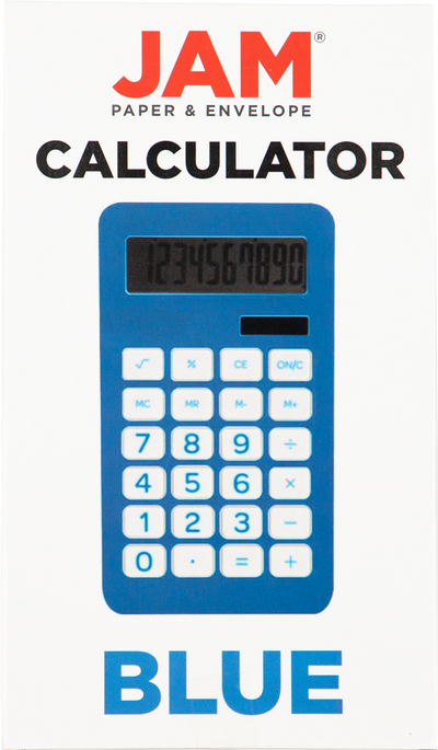 Blue Desktop 10 Digit LCD Display Calculator