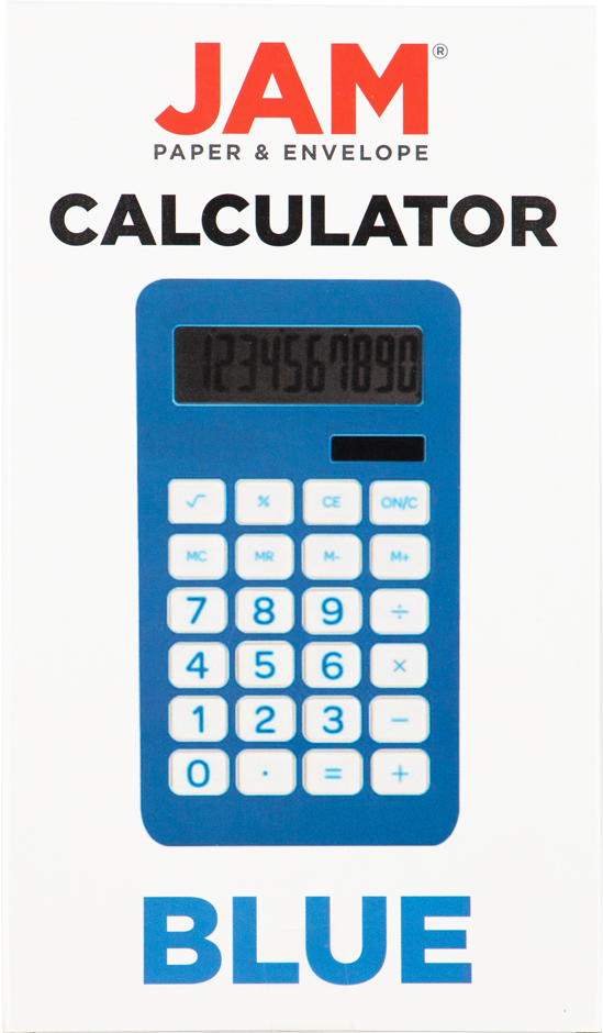 Blue Desktop 10 Digit LCD Display Calculator