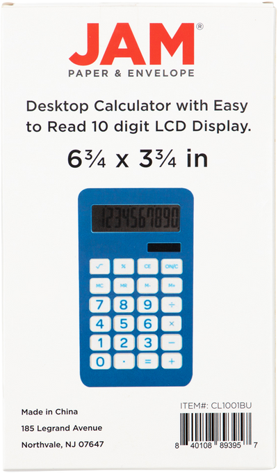 Blue Desktop 10 Digit LCD Display Calculator