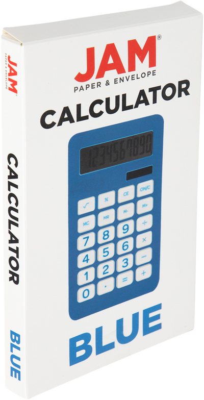 Blue Desktop 10 Digit LCD Display Calculator