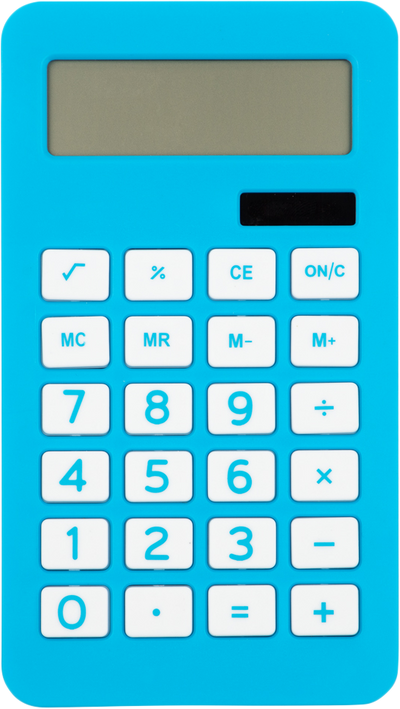Blue Desktop 10 Digit LCD Display Calculator