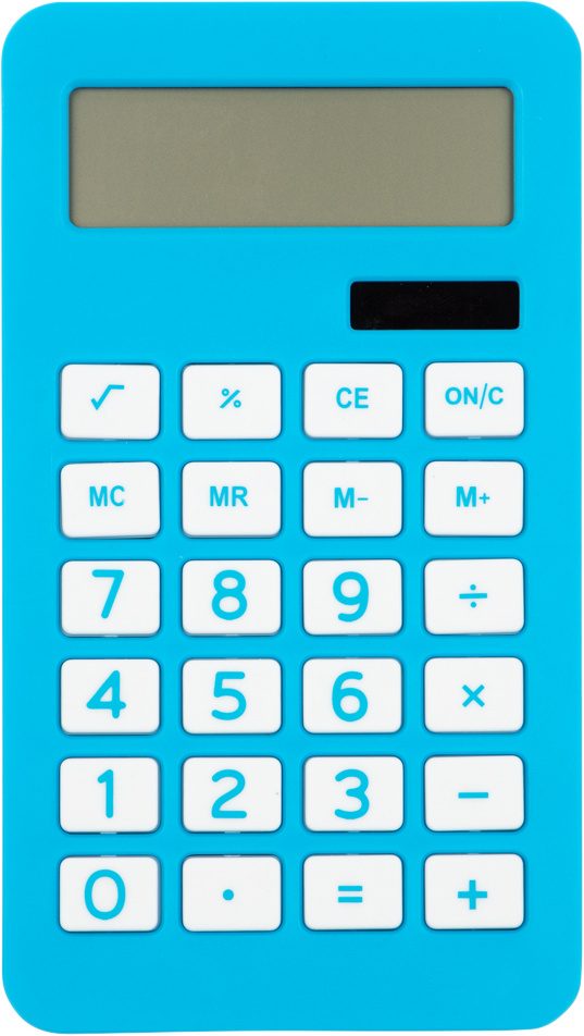 Blue Desktop 10 Digit LCD Display Calculator