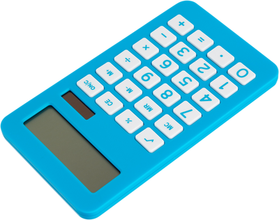 Blue Desktop 10 Digit LCD Display Calculator