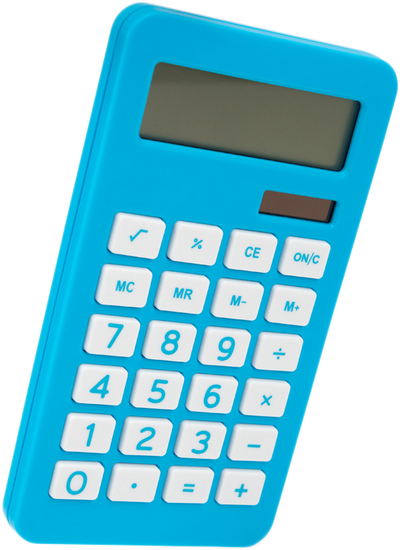 Blue Desktop 10 Digit LCD Display Calculator