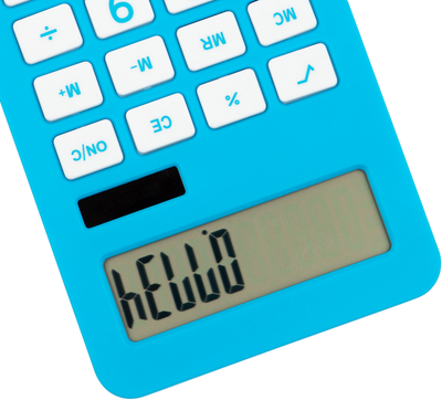 Blue Desktop 10 Digit LCD Display Calculator