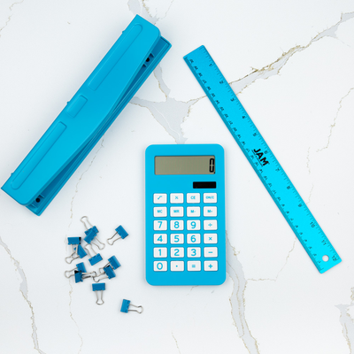 Blue Desktop 10 Digit LCD Display Calculator
