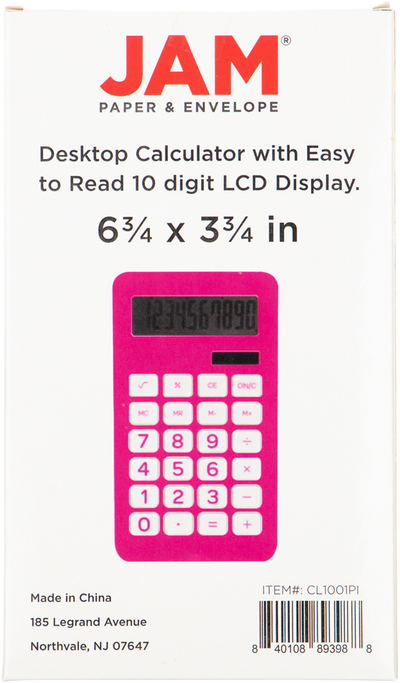 Fuchsia Pink Desktop 10 Digit LCD Display Calculator