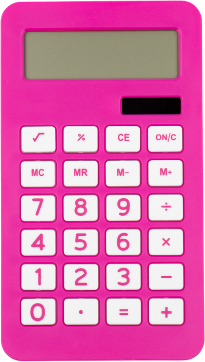 Fuchsia Pink Desktop 10 Digit LCD Display Calculator