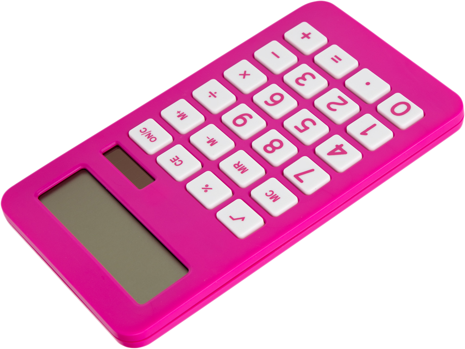 Fuchsia Pink Desktop 10 Digit LCD Display Calculator