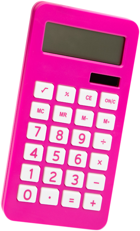 Fuchsia Pink Desktop 10 Digit LCD Display Calculator