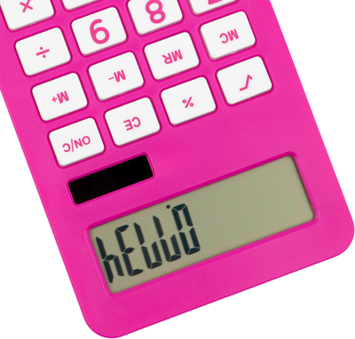 Fuchsia Pink Desktop 10 Digit LCD Display Calculator