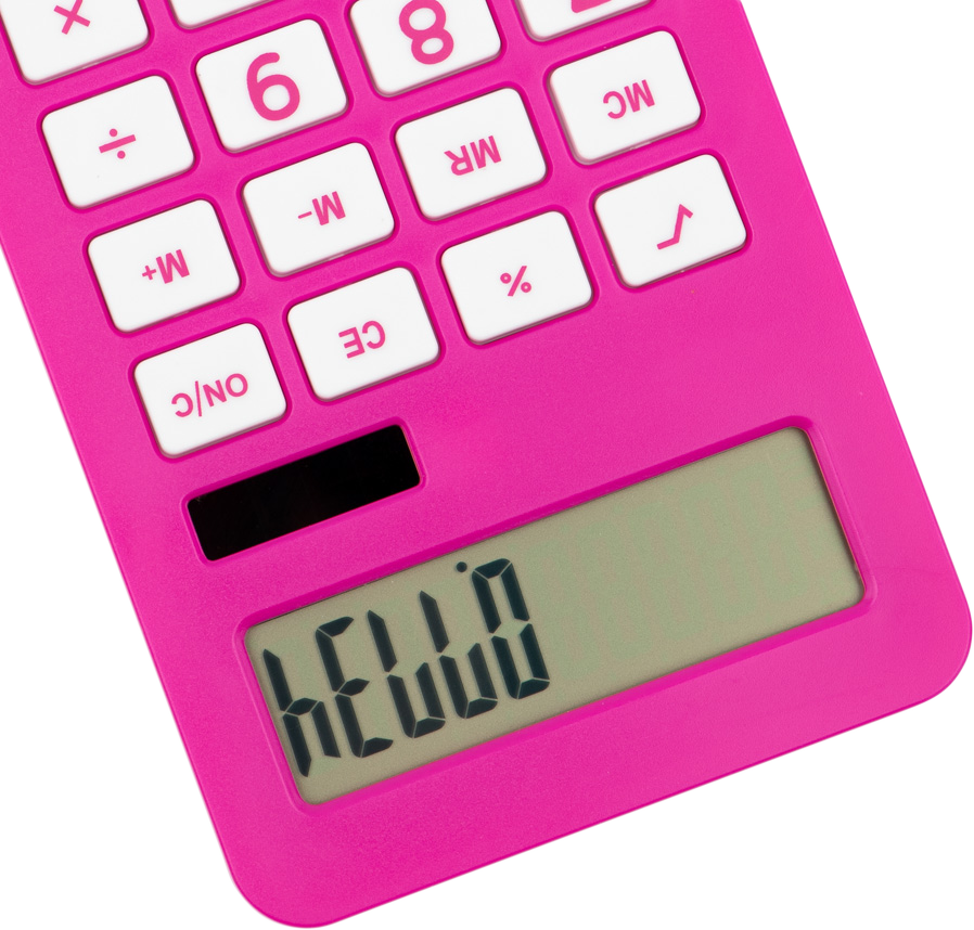 Fuchsia Pink Desktop 10 Digit LCD Display Calculator