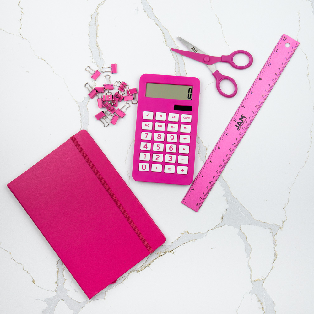 Fuchsia Pink Desktop 10 Digit LCD Display Calculator