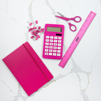 Fuchsia Pink Desktop 10 Digit LCD Display Calculator
