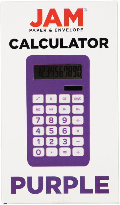Purple Desktop 10 Digit LCD Display Calculator