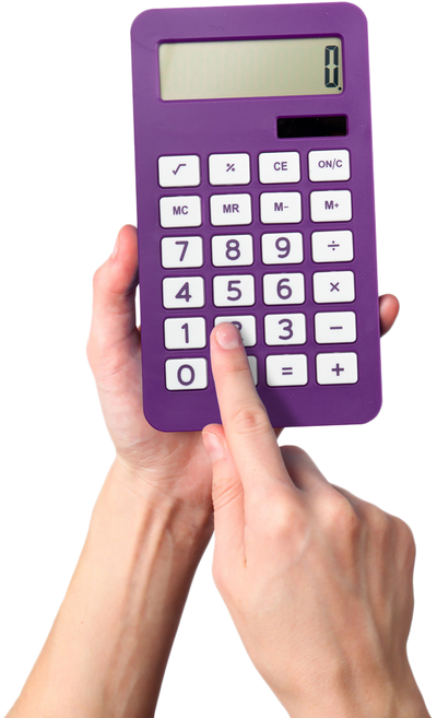 Purple Desktop 10 Digit LCD Display Calculator