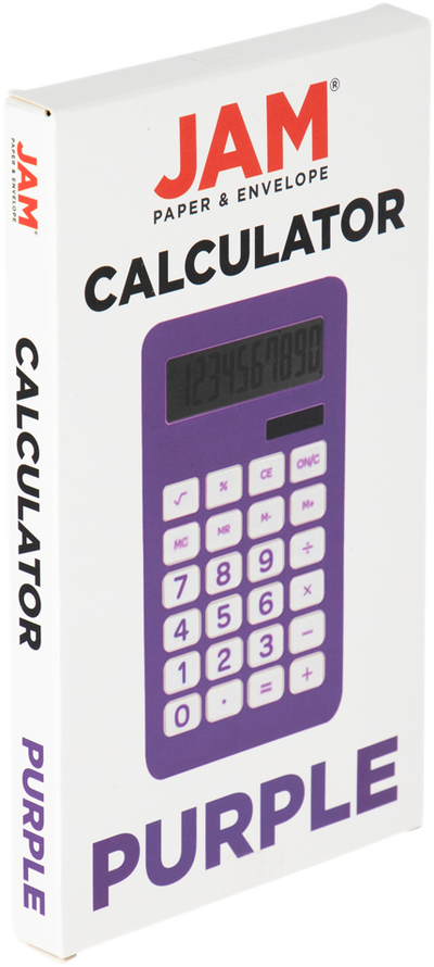 Purple Desktop 10 Digit LCD Display Calculator