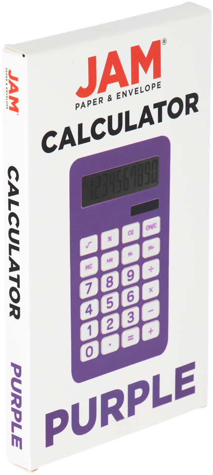 Purple Desktop 10 Digit LCD Display Calculator