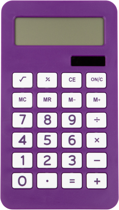 Purple Desktop 10 Digit LCD Display Calculator
