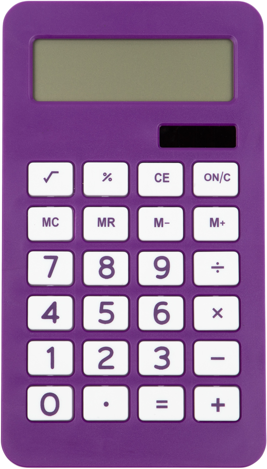 Purple Desktop 10 Digit LCD Display Calculator