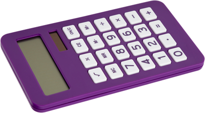 Purple Desktop 10 Digit LCD Display Calculator