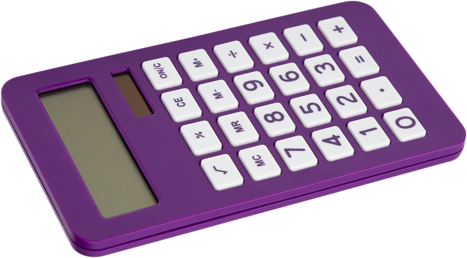 Purple Desktop 10 Digit LCD Display Calculator