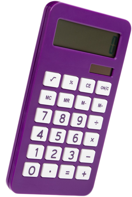 Purple Desktop 10 Digit LCD Display Calculator