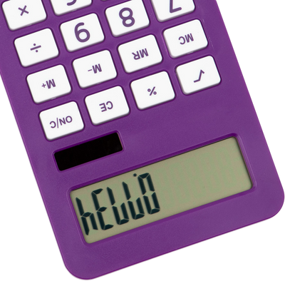 Purple Desktop 10 Digit LCD Display Calculator