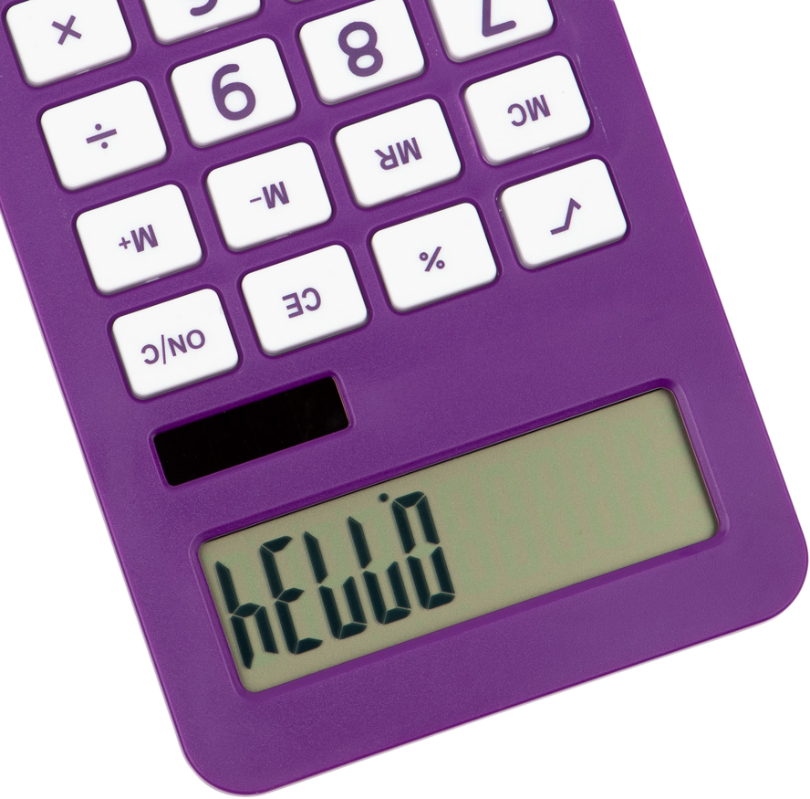 Purple Desktop 10 Digit LCD Display Calculator
