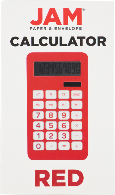 Red Desktop 10 Digit LCD Display Calculator