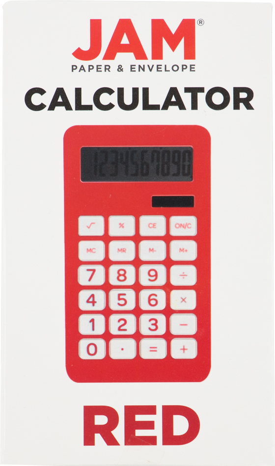Red Desktop 10 Digit LCD Display Calculator