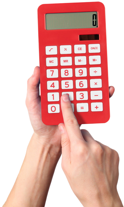 Red Desktop 10 Digit LCD Display Calculator