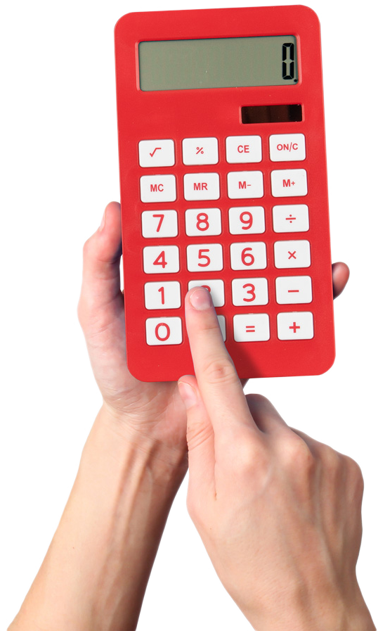 Red Desktop 10 Digit LCD Display Calculator