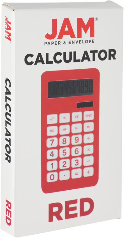 Red Desktop 10 Digit LCD Display Calculator