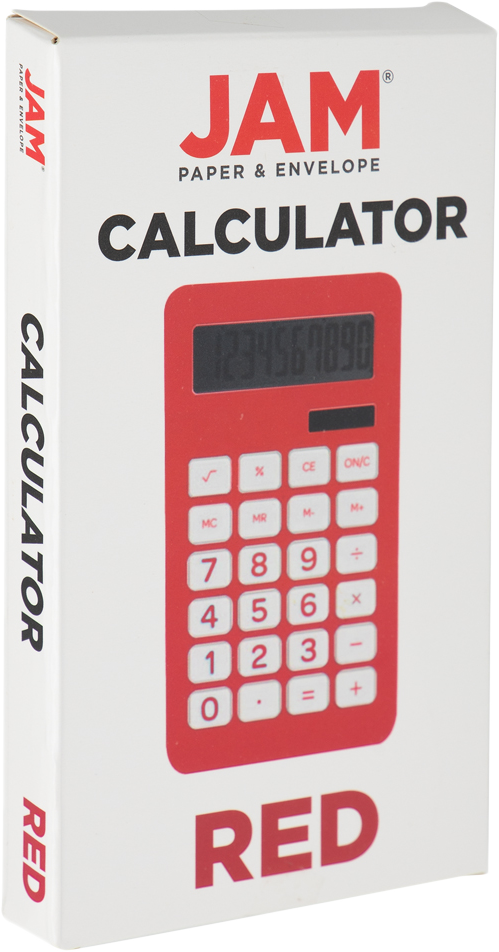 Red Desktop 10 Digit LCD Display Calculator