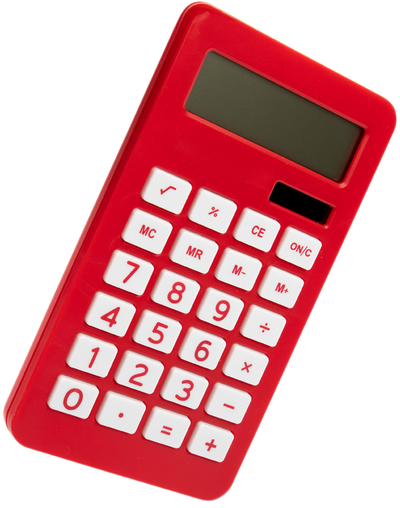 Red Desktop 10 Digit LCD Display Calculator