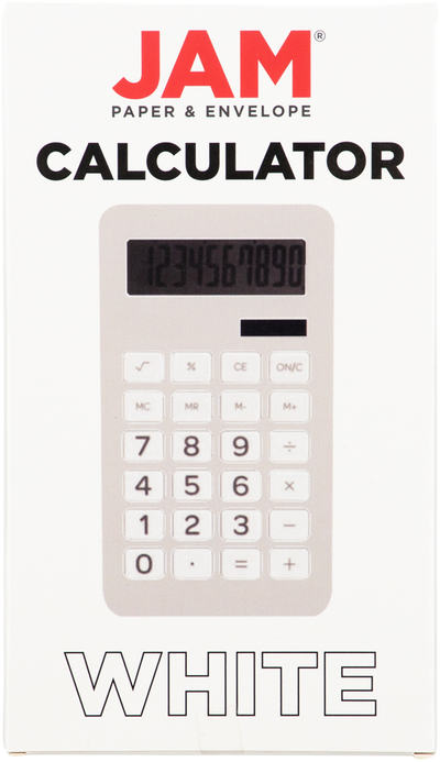 White Desktop 10 Digit LCD Display Calculator