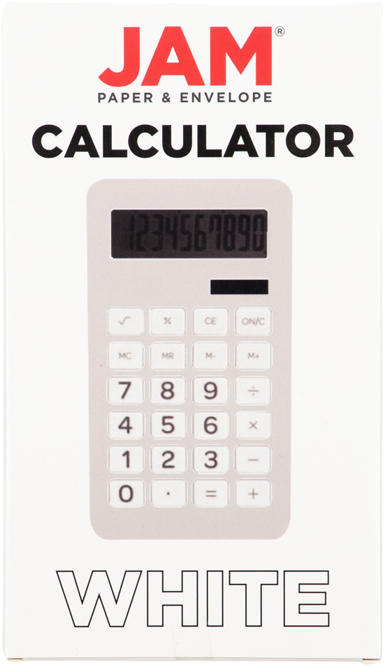 White Desktop 10 Digit LCD Display Calculator