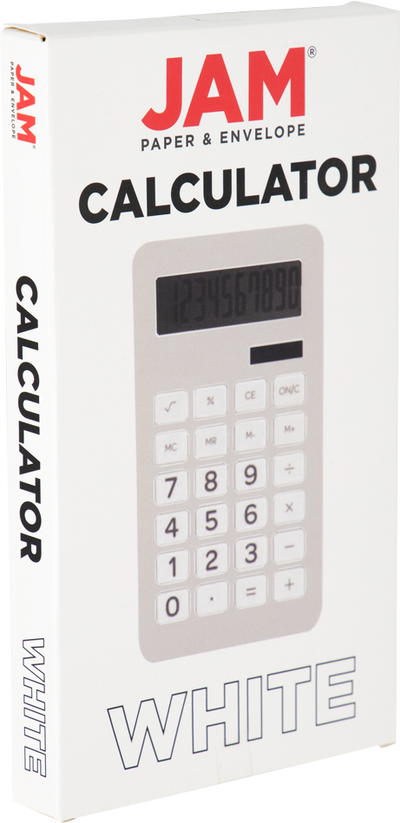 White Desktop 10 Digit LCD Display Calculator