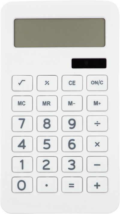 White Desktop 10 Digit LCD Display Calculator