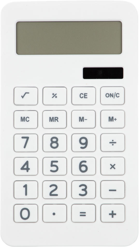 White Desktop 10 Digit LCD Display Calculator