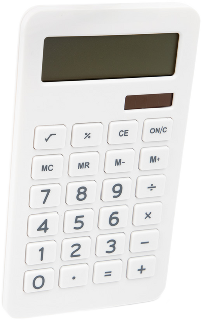 White Desktop 10 Digit LCD Display Calculator