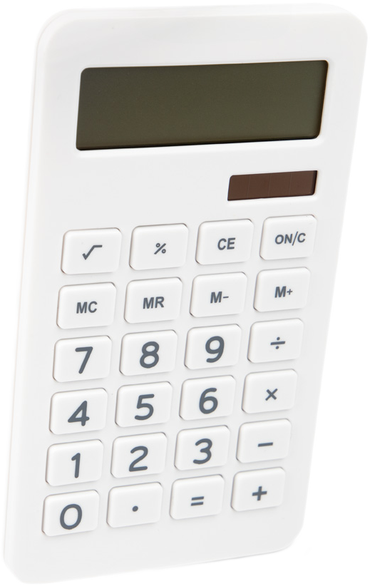 White Desktop 10 Digit LCD Display Calculator