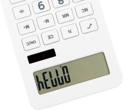 White Desktop 10 Digit LCD Display Calculator