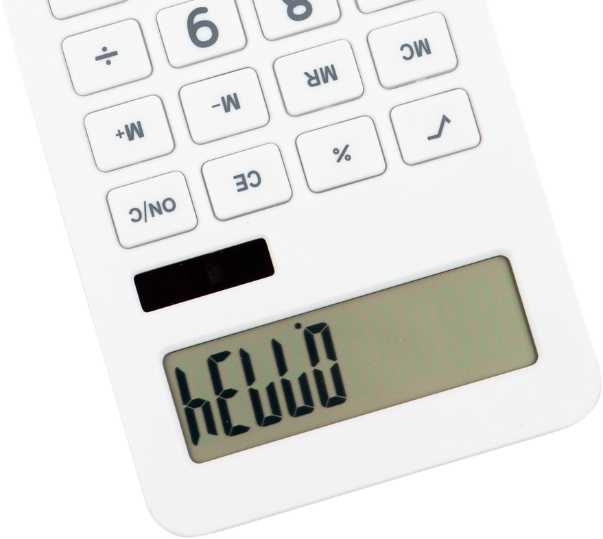 White Desktop 10 Digit LCD Display Calculator