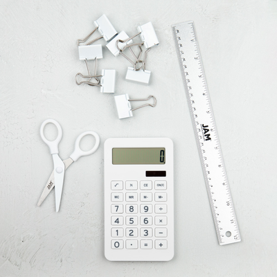 White Desktop 10 Digit LCD Display Calculator