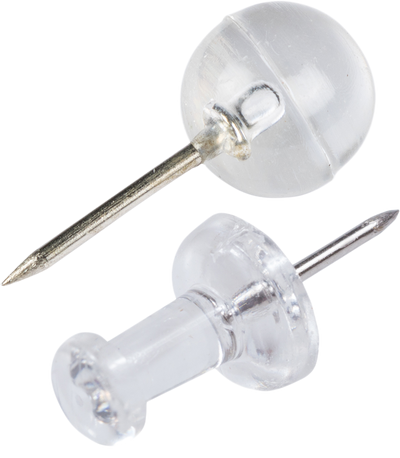 Clear Round & Standard Pushpins - 2 Packs of 100