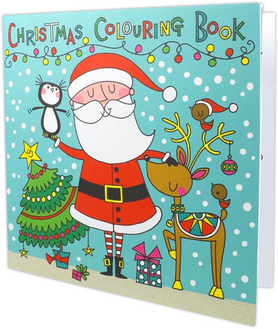 Santa and Friends Kids Christmas Coloring Book - 12 Pages